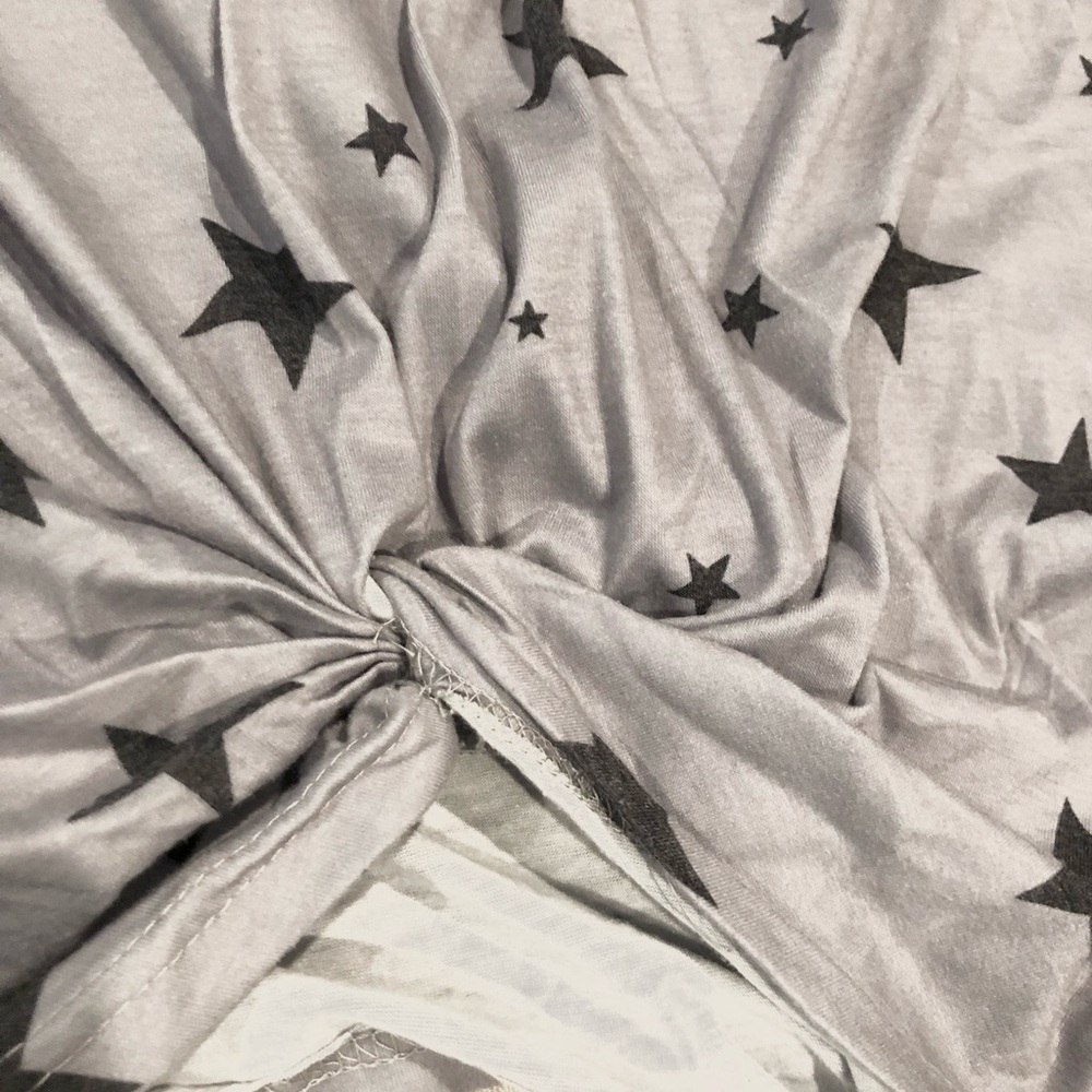 SHIBEVER Gray Star Pattern Long Sleeve Top - Picture 6 of 6